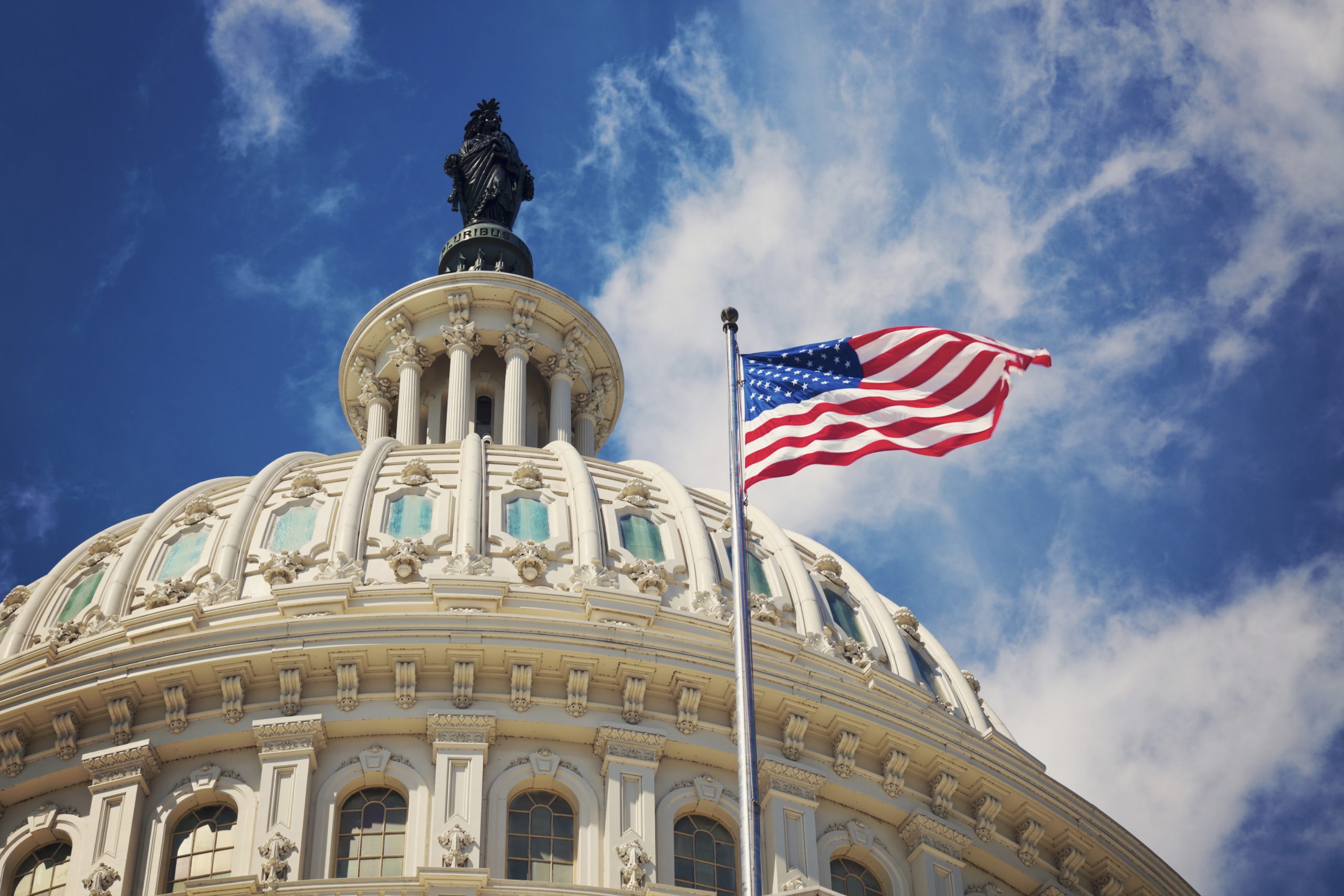 Capitol Dome with American Flag